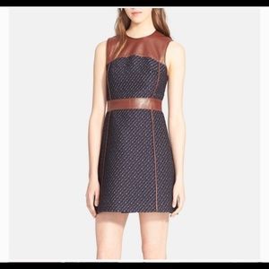 Theory Calvino Tweed Fit & Flare Dress